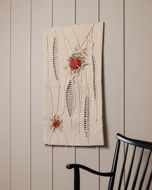 Vintage Wandteppich von Liselotte Hofmeister blau Wolle Kunststoff 1970er