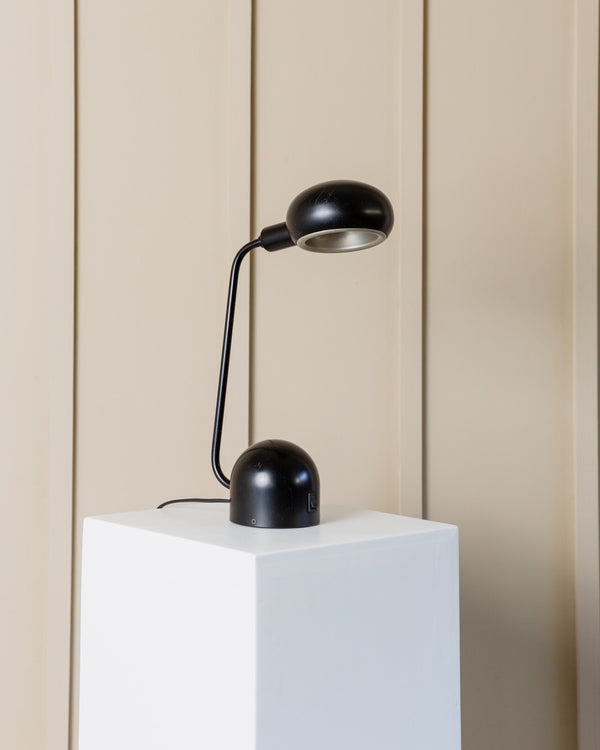 Vintage Table Lamp Metal Black Postmodern Memphis Style Italy 1980s