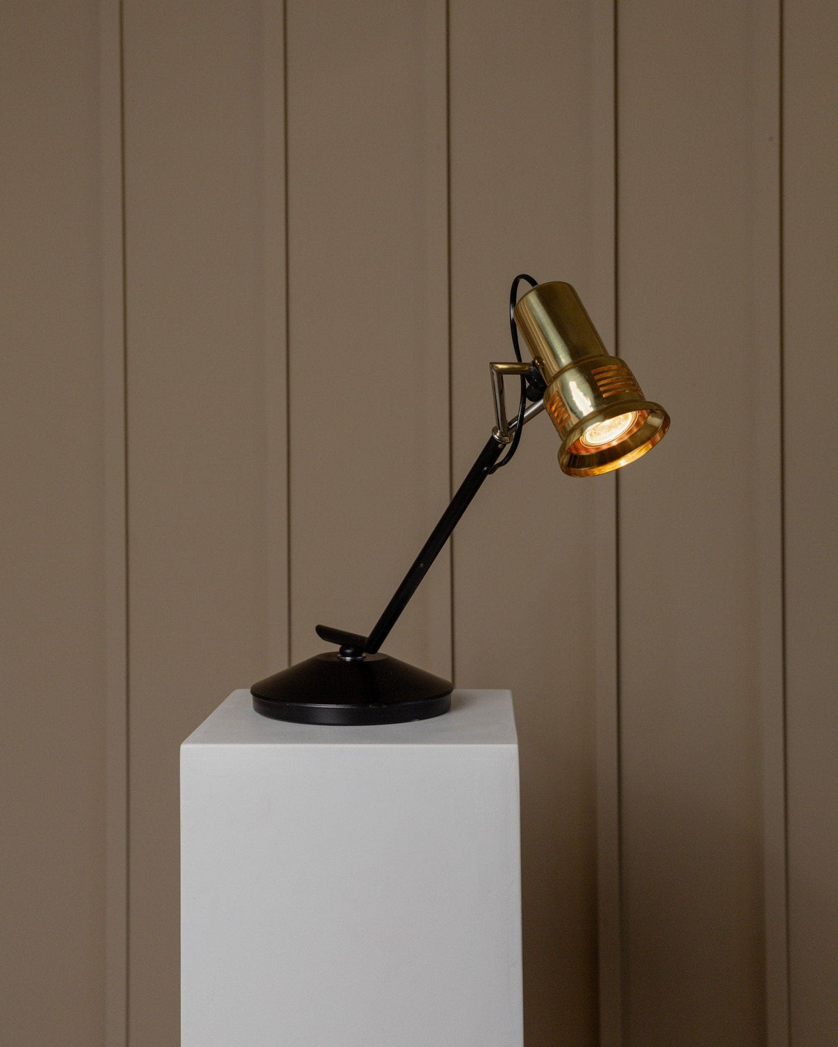 Vintage Tischlampe Hollywood Regency 80er von Gigidi Iluminazione schwarz golden
