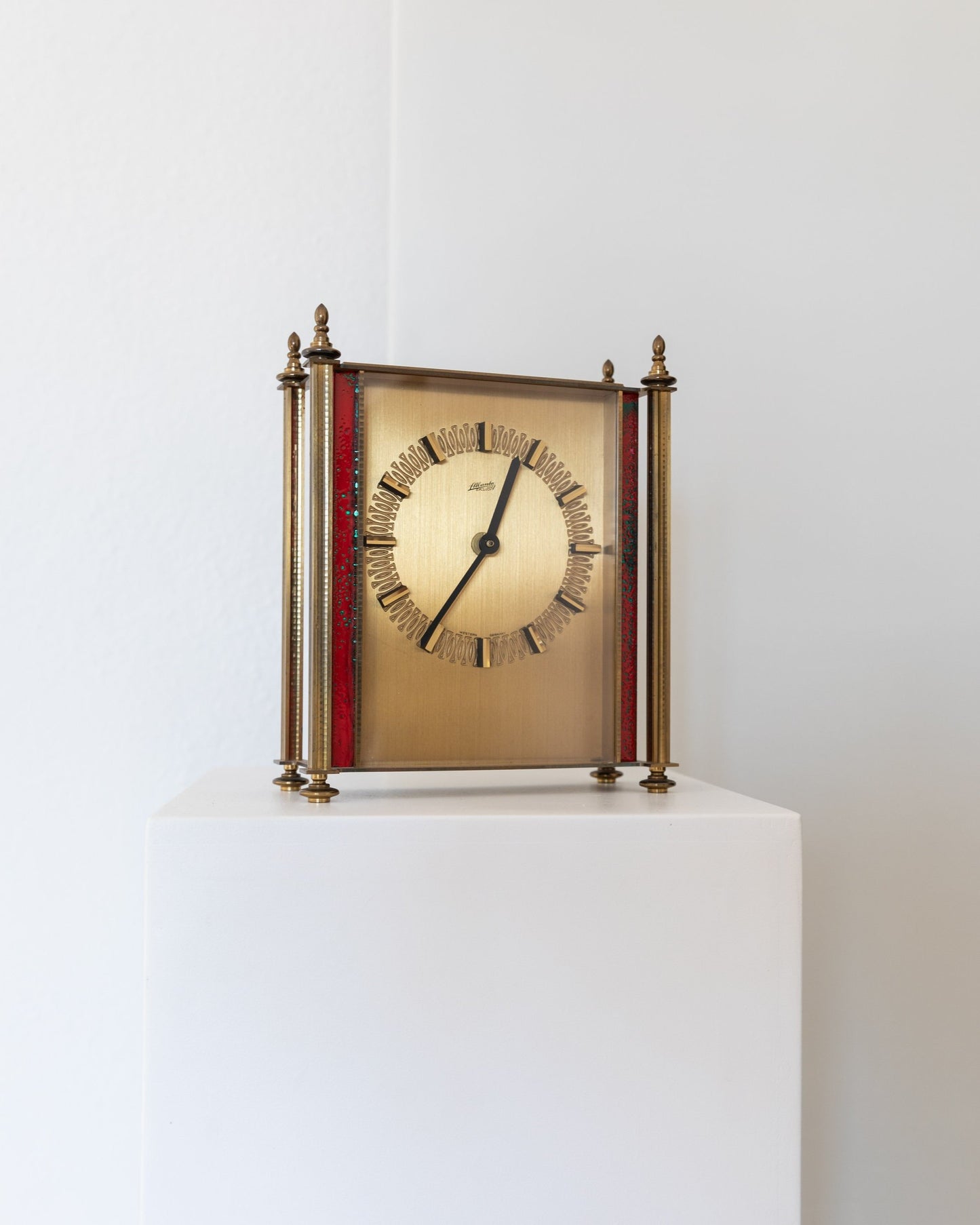Vintage clock by Atlanta red brass 1970s