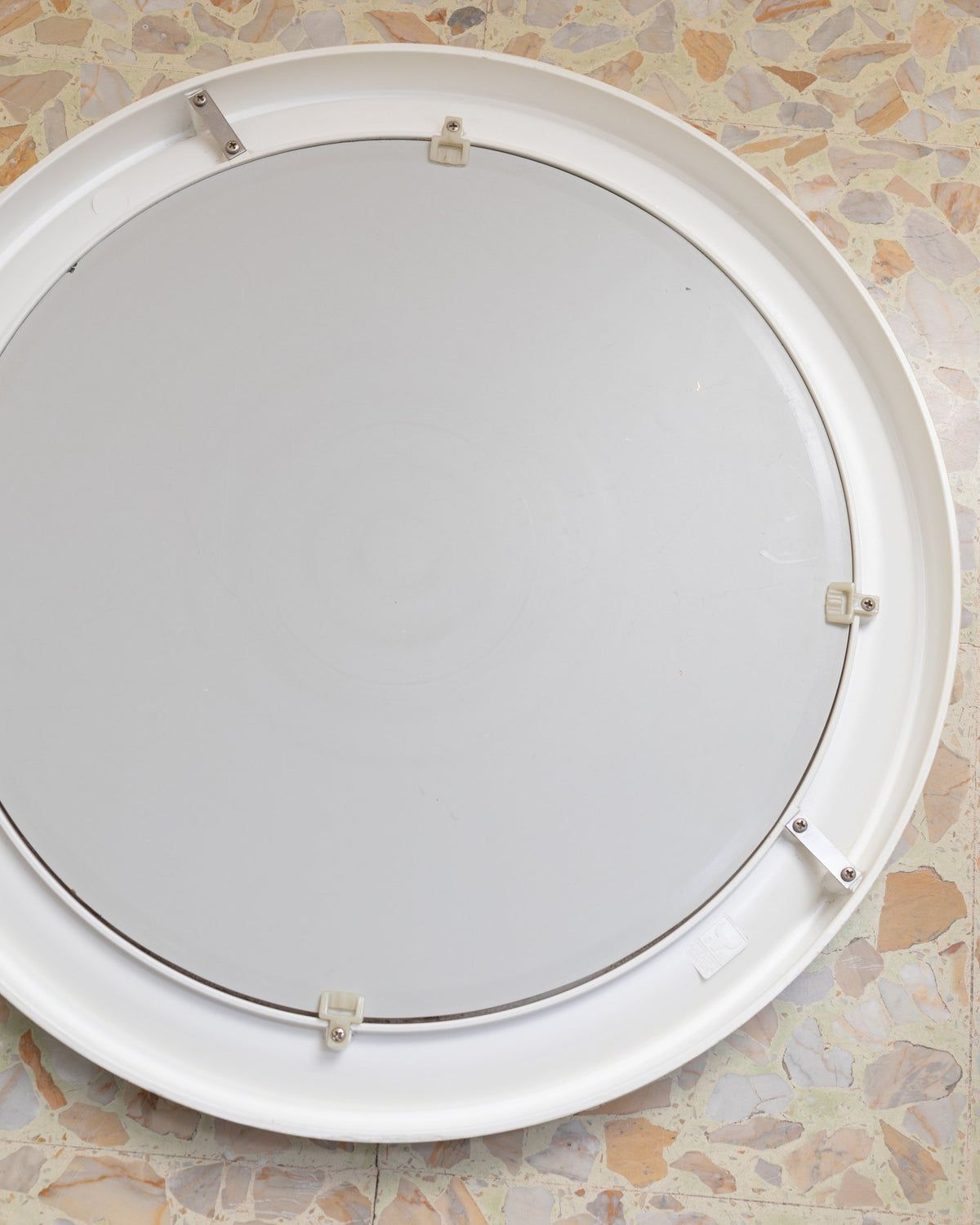 Vintage Wall Mirror by Carrara and Matta White 1970s
