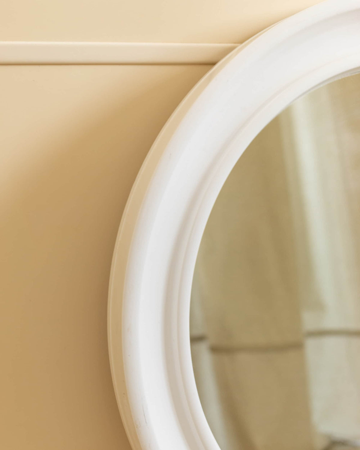 Vintage Wall Mirror by Carrara and Matta White 1970s