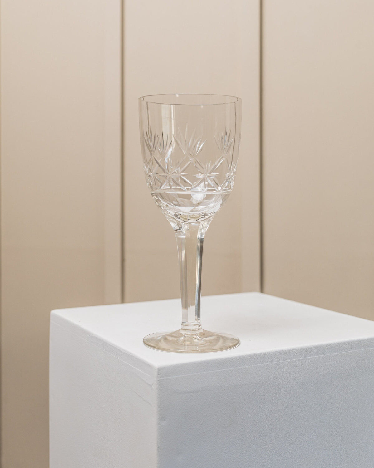 Vintage Wine Glass Crystal by Saint Louis, Blue, 1930s