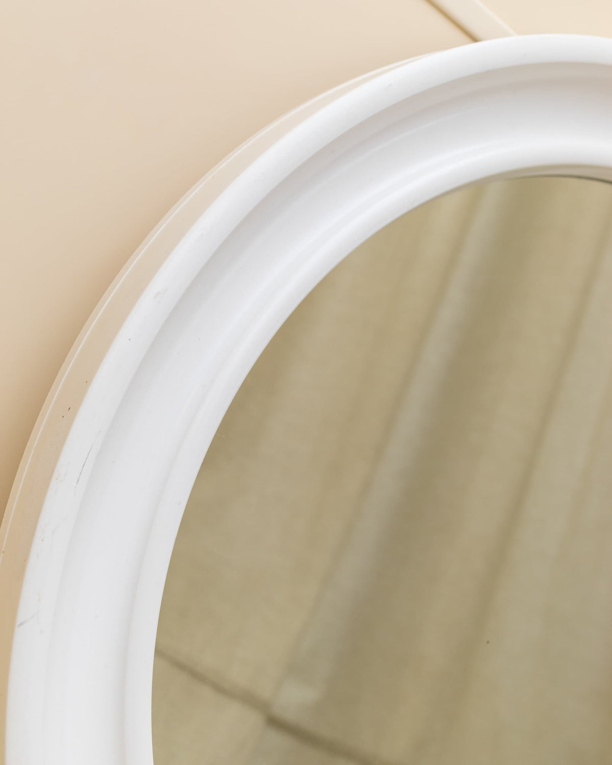 Vintage Wall Mirror by Carrara and Matta White 1970s