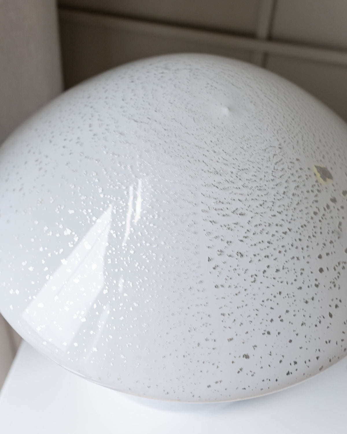 Vintage table lamp by Murano white Murano glass Space Age design set of 2
