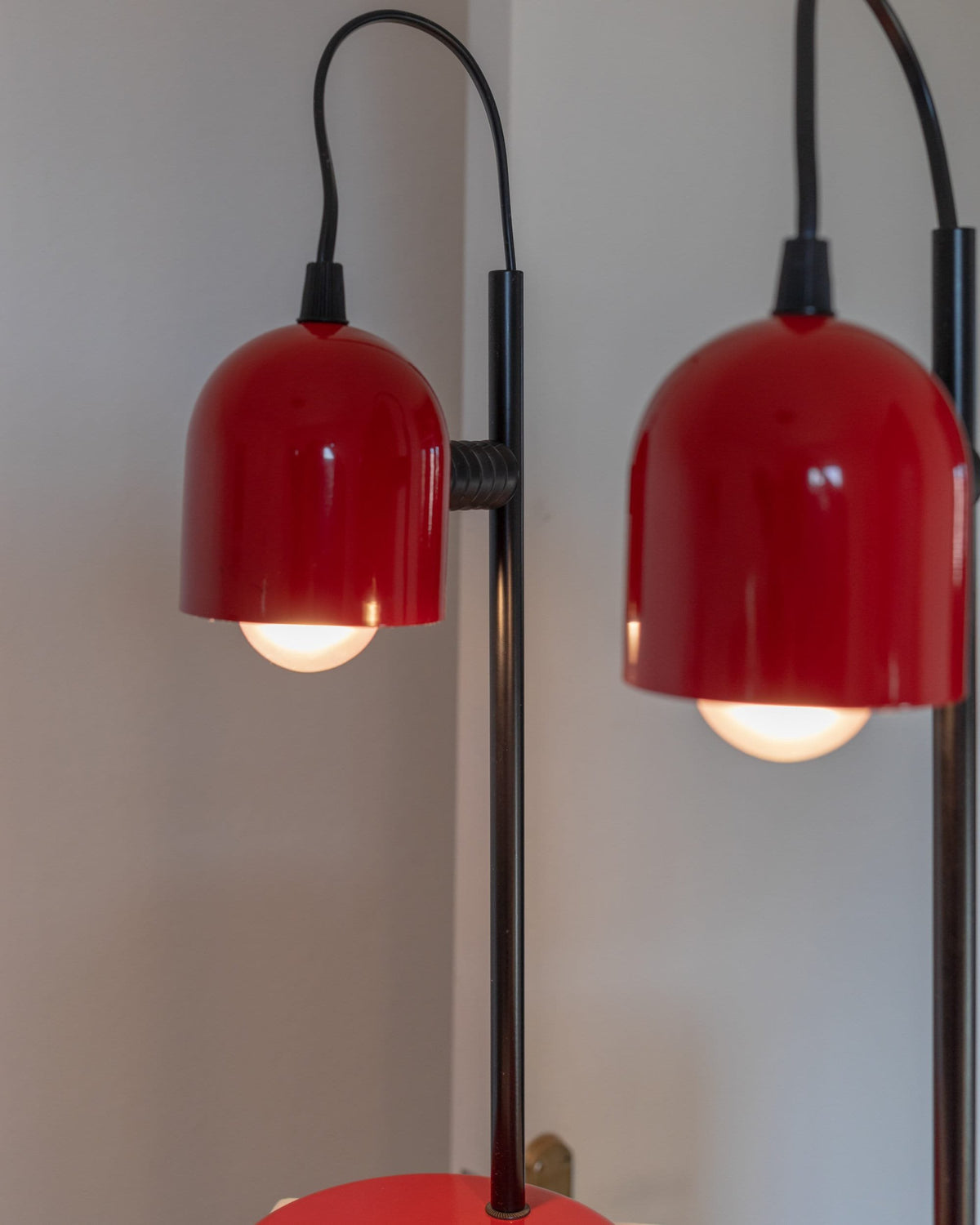 Vintage Tischlampe rot Postmodernes Memphis-Design 1980er Set von 2