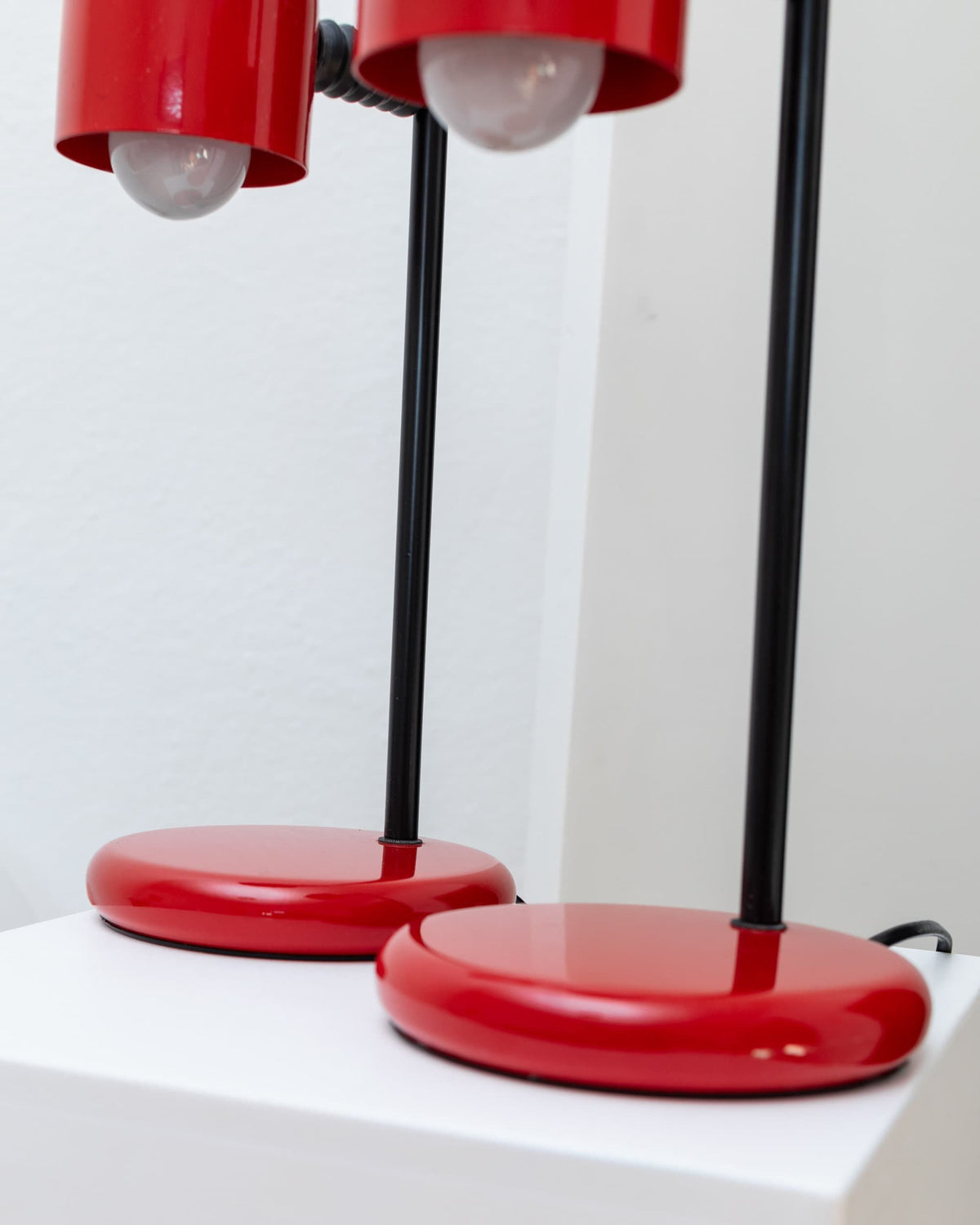 Vintage Tischlampe rot Postmodernes Memphis-Design 1980er Set von 2