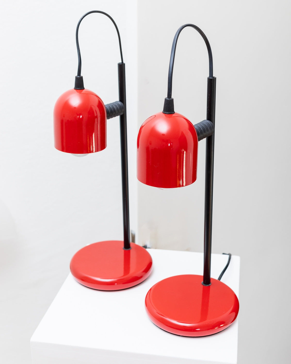 Vintage Tischlampe rot Postmodernes Memphis-Design 1980er Set von 2