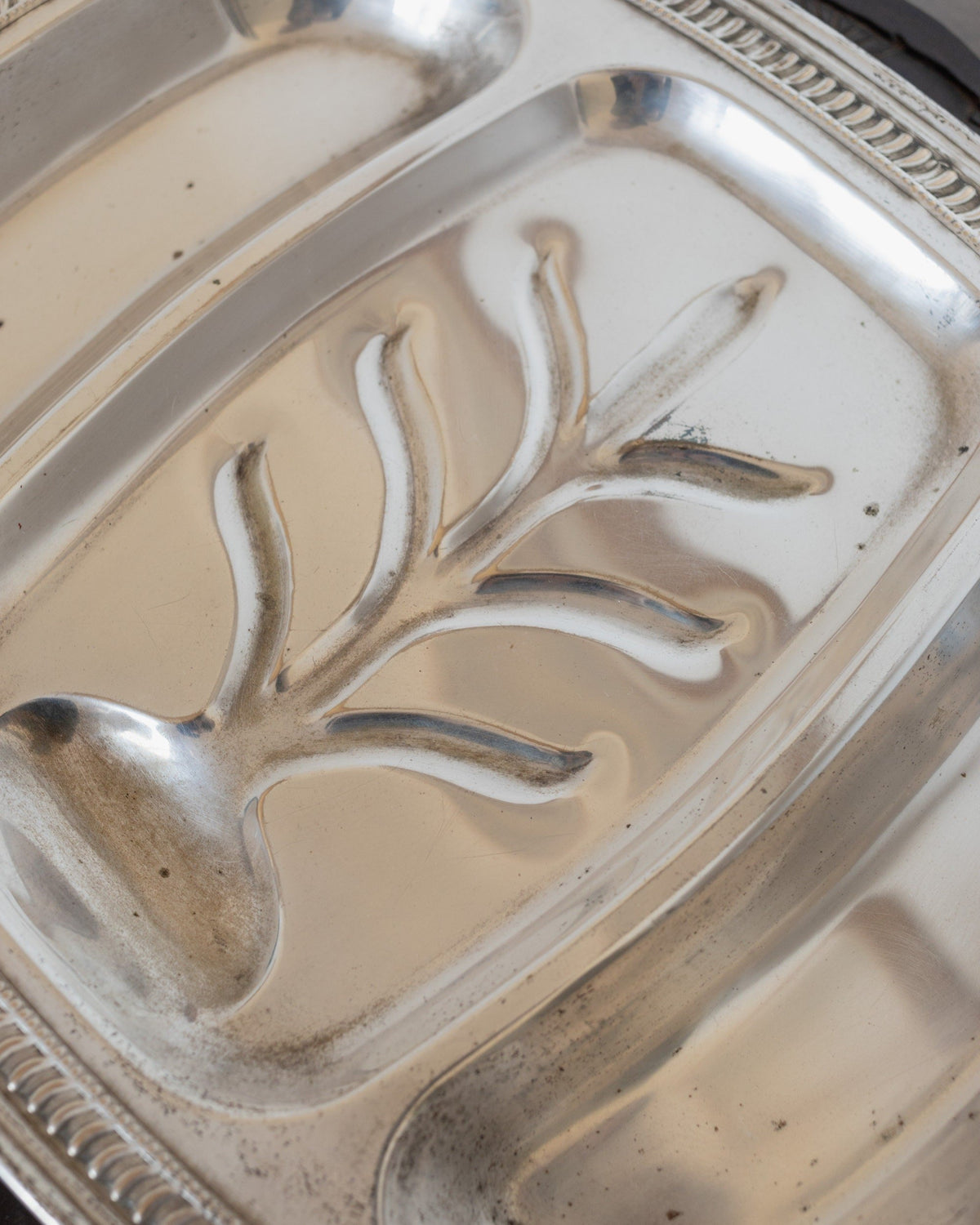 Vintage Tablett Silber klassisches Design Italien 1950er