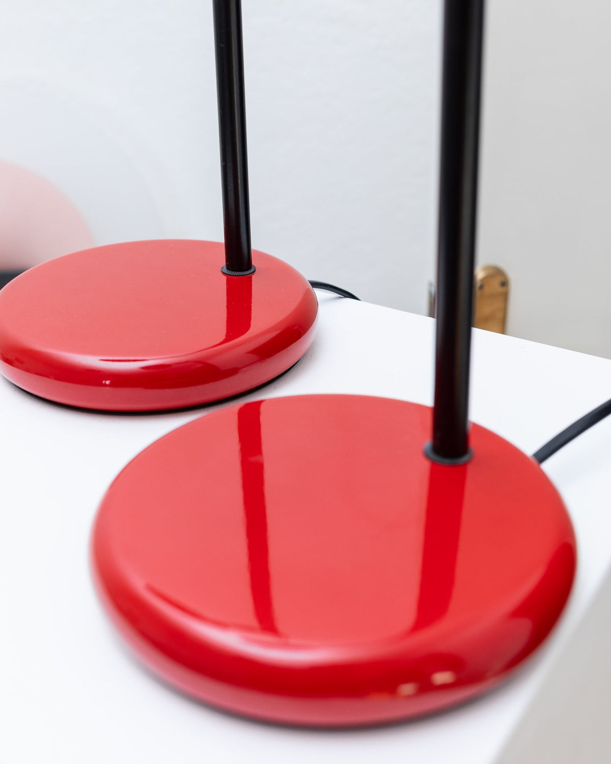 Vintage Tischlampe rot Postmodernes Memphis-Design 1980er Set von 2