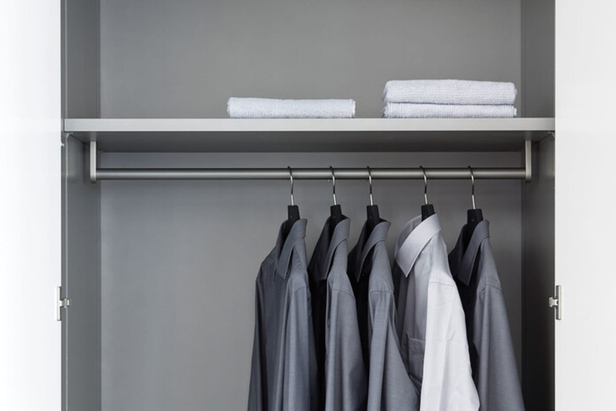 Vintage Kleiderschrank Base von Rolf Heide für interlübke Mattlack silbergrau