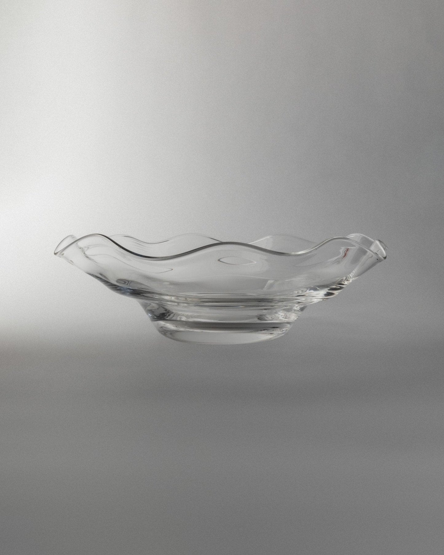 Vintage Glasschale von Laica Cristalleria, Wellenform, Italien