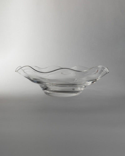 Vintage glass bowl by Laica Cristalleria, wave shape, Italy
