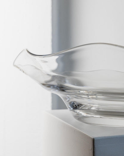 Bol en verre vintage de Laica Cristalleria en verre transparent en forme de vague, Italie, années 1990