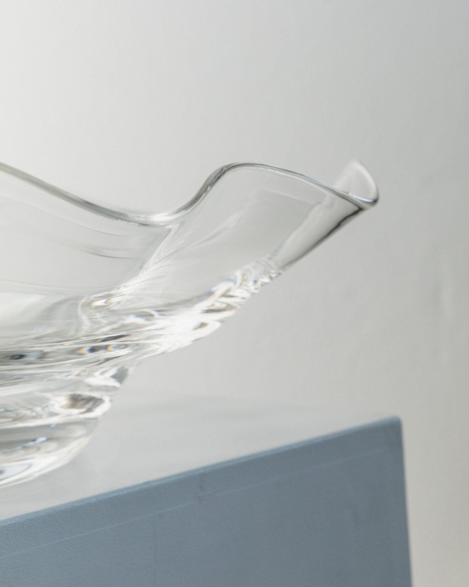 Vintage Glasschale von Laica Cristalleria, Wellenform, Italien