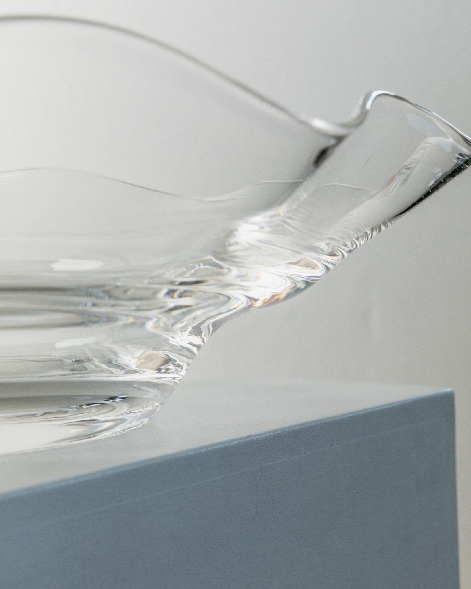 Vintage Glasschale von Laica Cristalleria, Wellenform, Italien