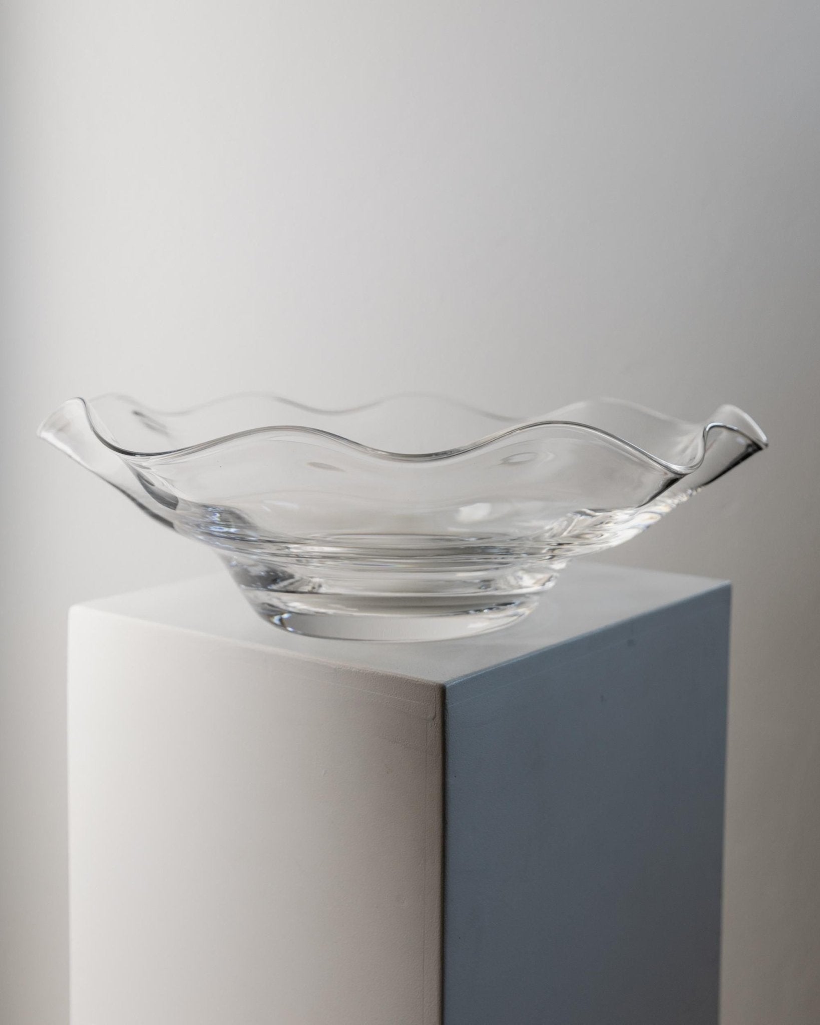 Vintage Glasschale von Laica Cristalleria, Wellenform, Italien