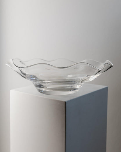 Vintage Glasschale von Laica Cristalleria, Wellenform, Italien