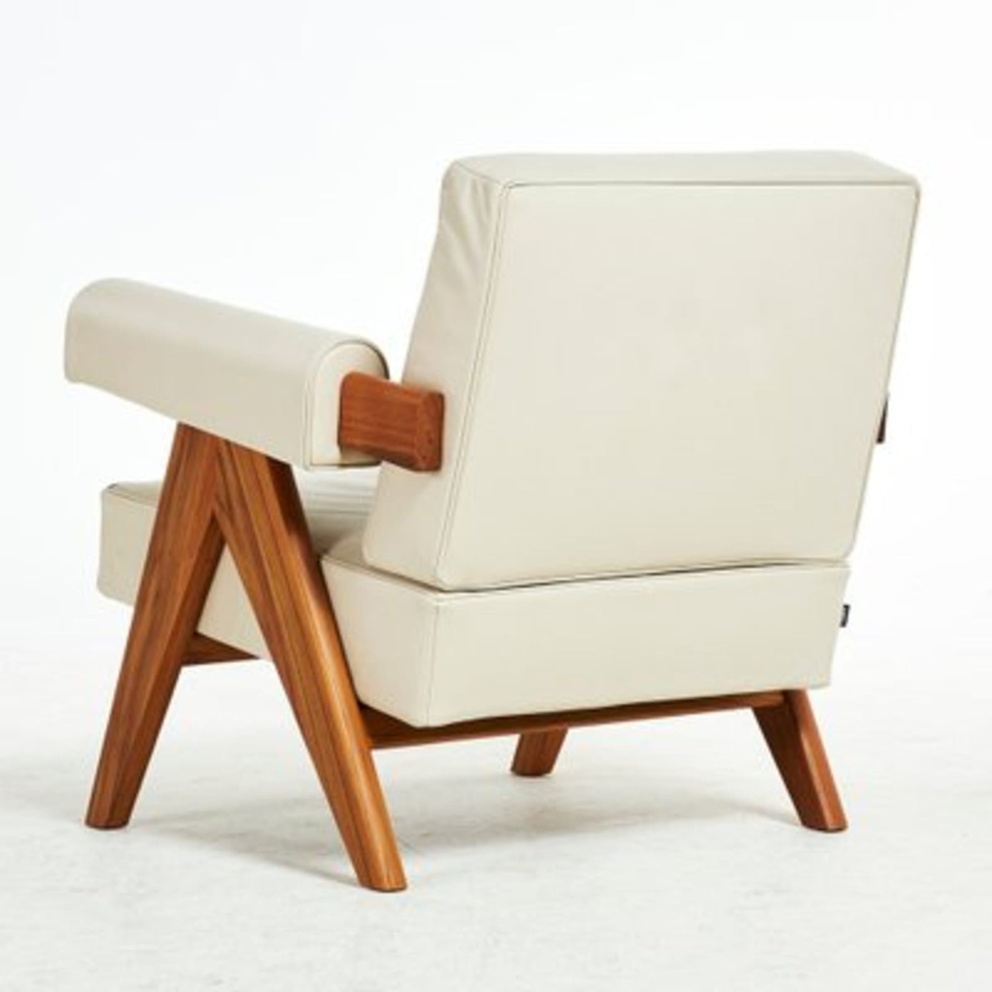Vintage Sessel Capitol Complex von Pierre Jeanneret für Cassina, Leder beige und braun
