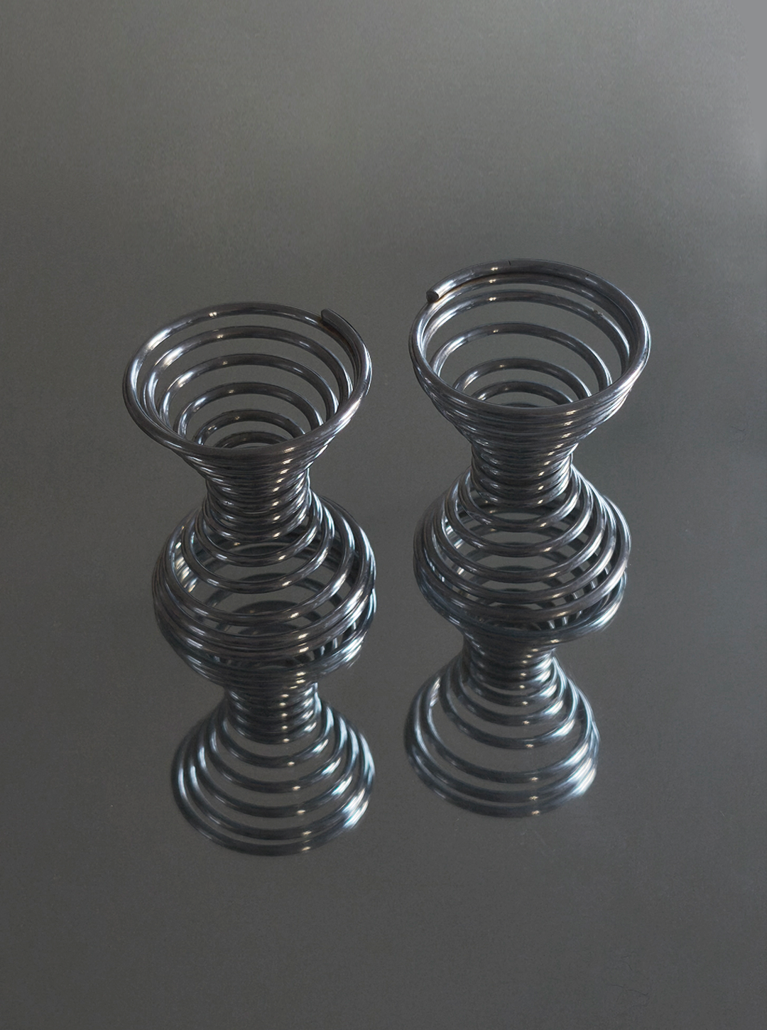 Set von 2 Vintage Eierbecher Spiral