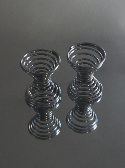 Set von 2 Vintage Eierbecher Spiral