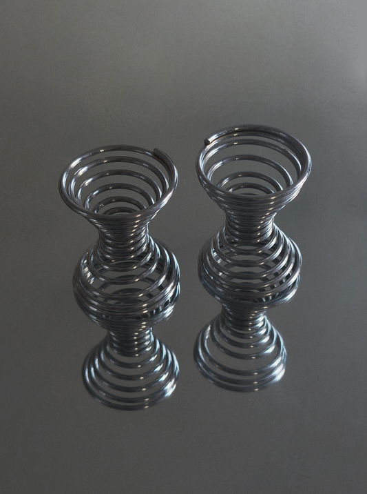 Set von 2 Vintage Eierbecher Spiral
