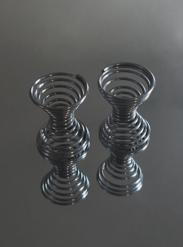 Set von 2 Vintage Eierbecher Spiral