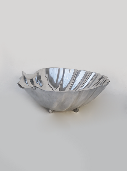 Vintage Schale Muschelform Messing groß