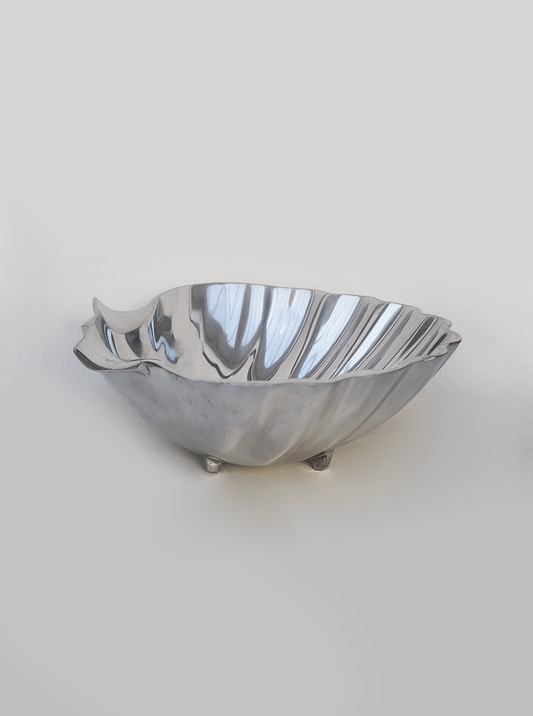 Vintage Schale Muschelform Messing groß