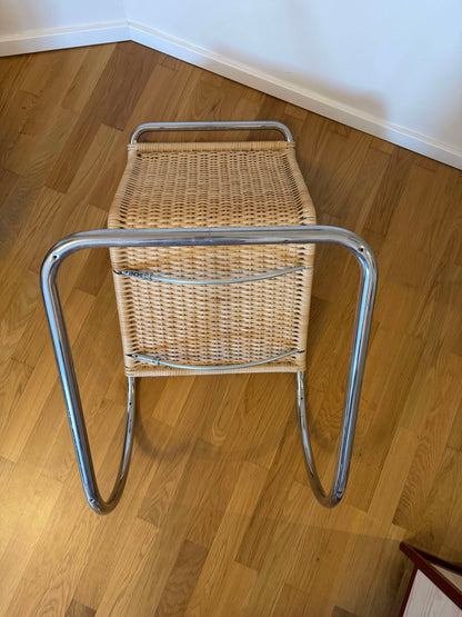 Vintage Freischwinger S 533 R von Mies van der Rohe für Thonet mit Korbgeflecht