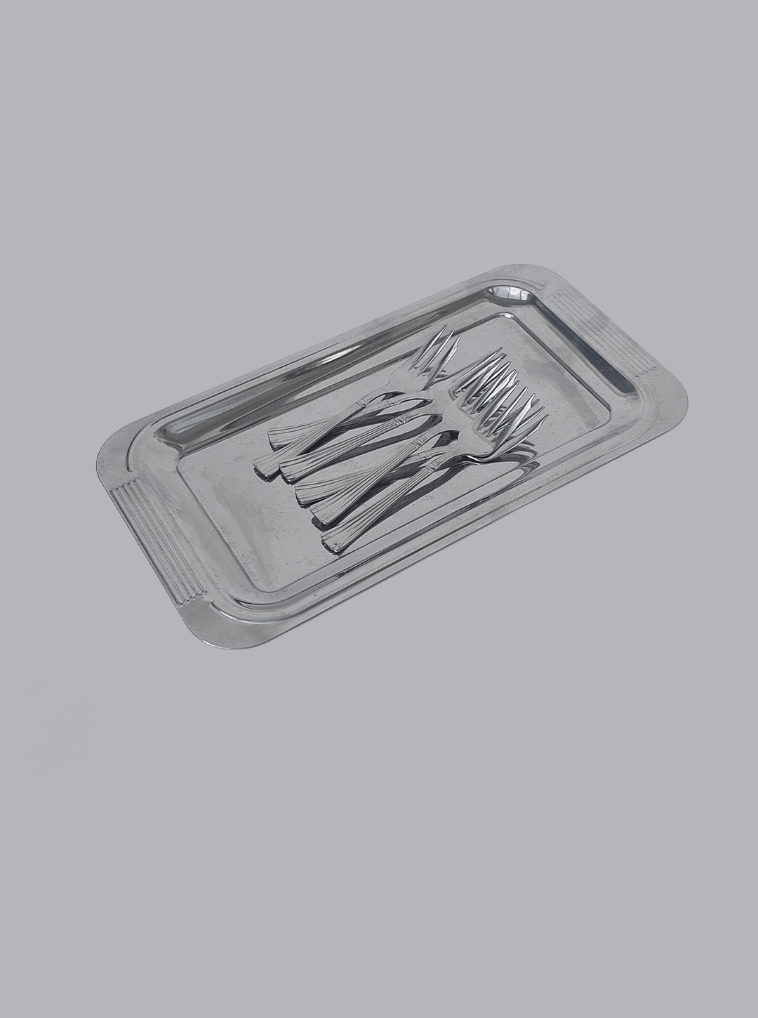 Vintage Desserttablett mit Gabel-Set