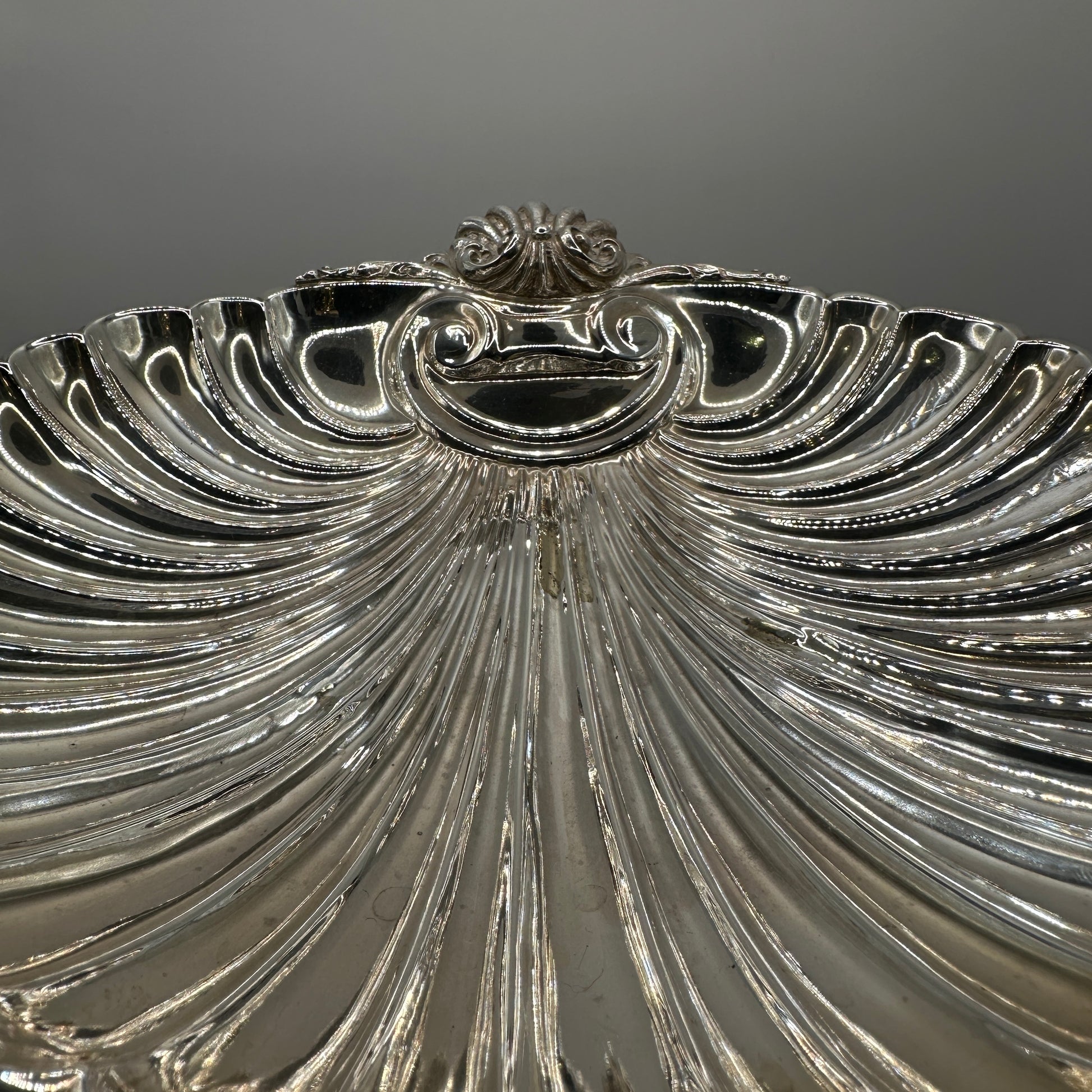 Vintage Muschelschale Echtsilber Triton Figur handgefertigt