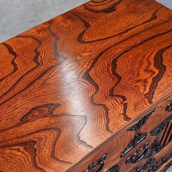Vintage Kommode Ginga 5 von Iwayado Tansu auf Rollen, Kirschholz, japanisch, gebraucht