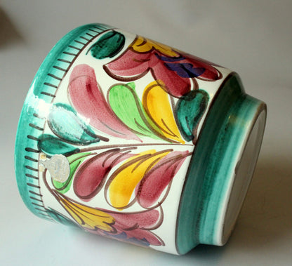 Vintage Blumentopf Weser Keramik Veckerhagen mit floralen Motiven