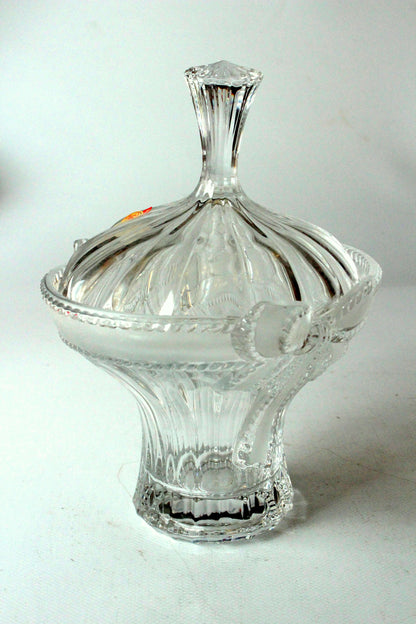 Vintage Bonboniere Bleikristall von Anna Hütte, Art Deco