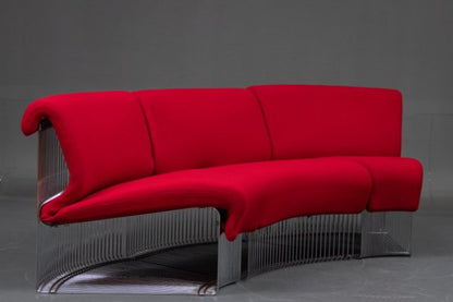 Vintage Lounge-Sessel Pantanova Set von 3 von Verner Panton für Fritz Hansen purpurrot
