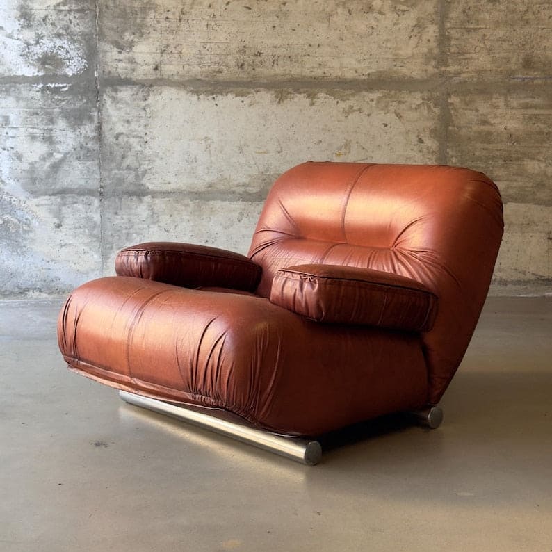 Vintage Loungesessel Munari von Giuseppe Munari für Munari braun