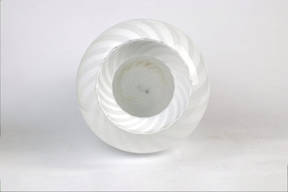 Vintage Murano swirl vase glass Venice 1950 white pink Vetro Barovier Toso