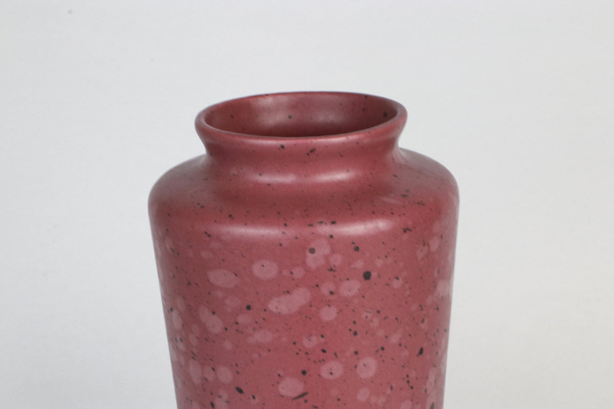 Vintage Vase Keramik von MF Design Fuchsia Sprenkel Lila Rosa Memphis 90er