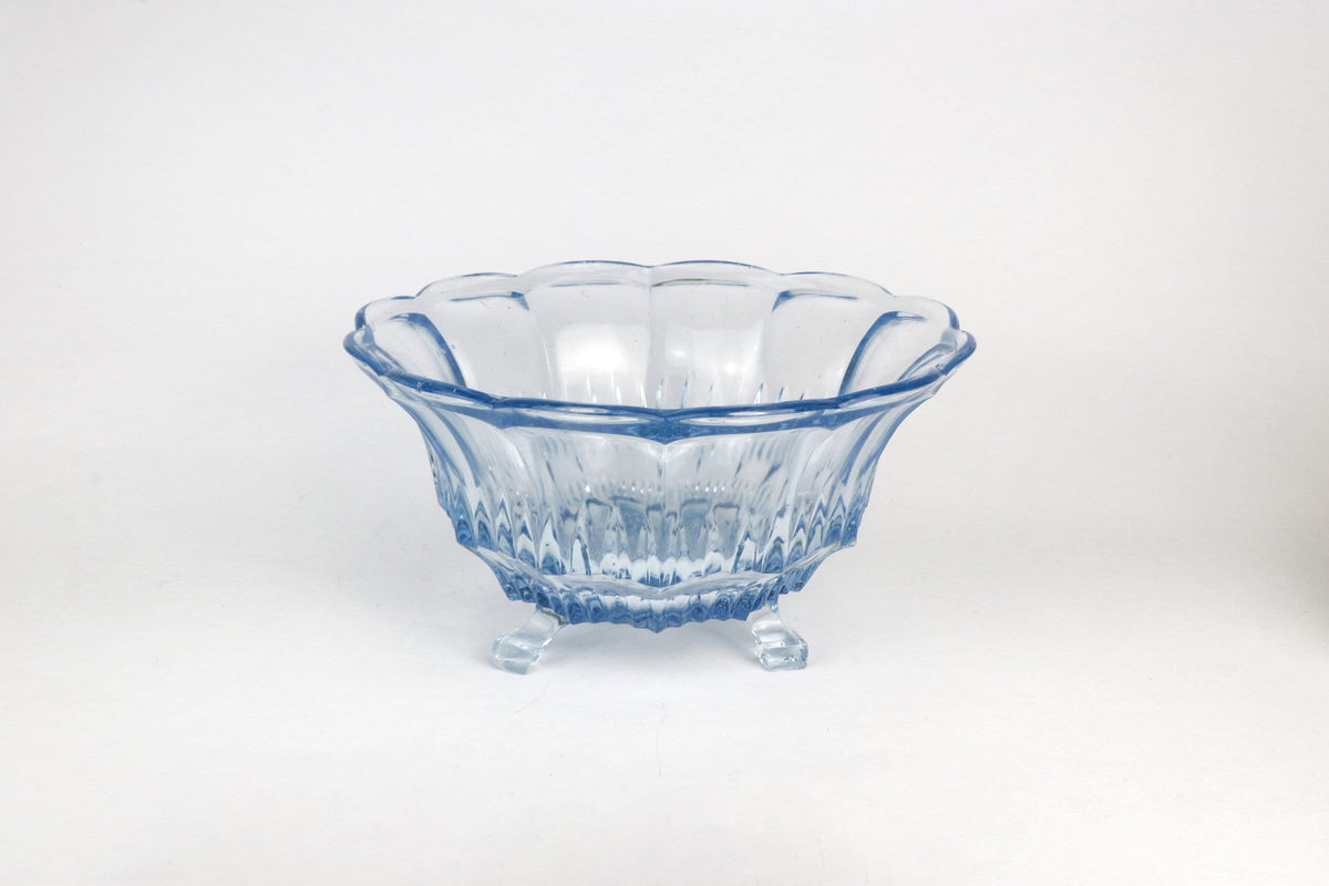 Vintage Art-Deco Fußschale "Hanna" von Walther Glas in Azurblau