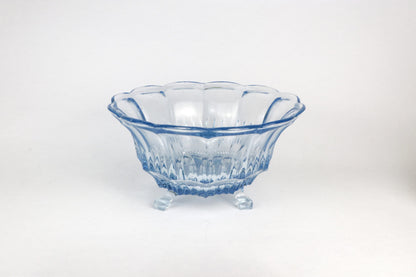 Vintage Art-Deco Fußschale "Hanna" von Walther Glas in Azurblau