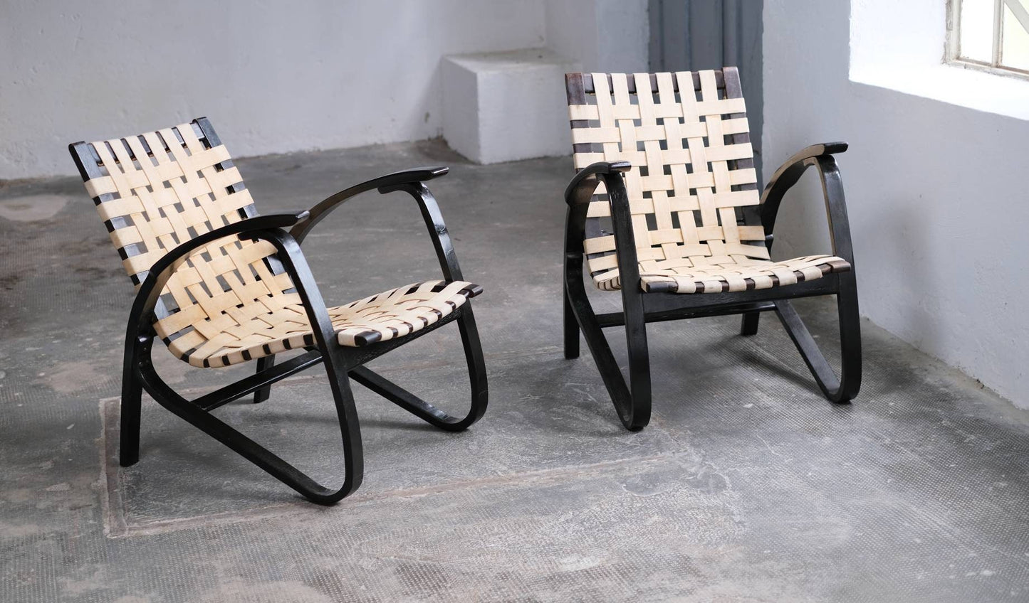 Vintage Bugholz Sessel von Jan Vanek für unbekannt, Art déco