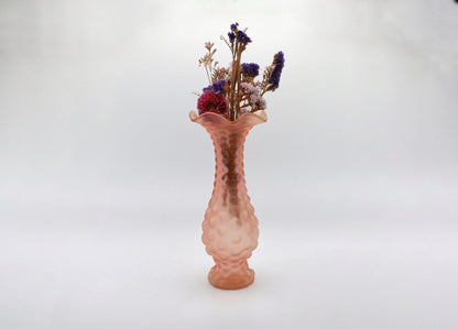 Vintage Rosalin Blumenvase Rosa Noppen Wellenrand 1930er 70er Art Deco