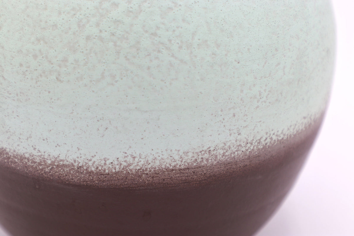 Vintage Vase Keramik Mintgrün Braun Lava 1960 1970