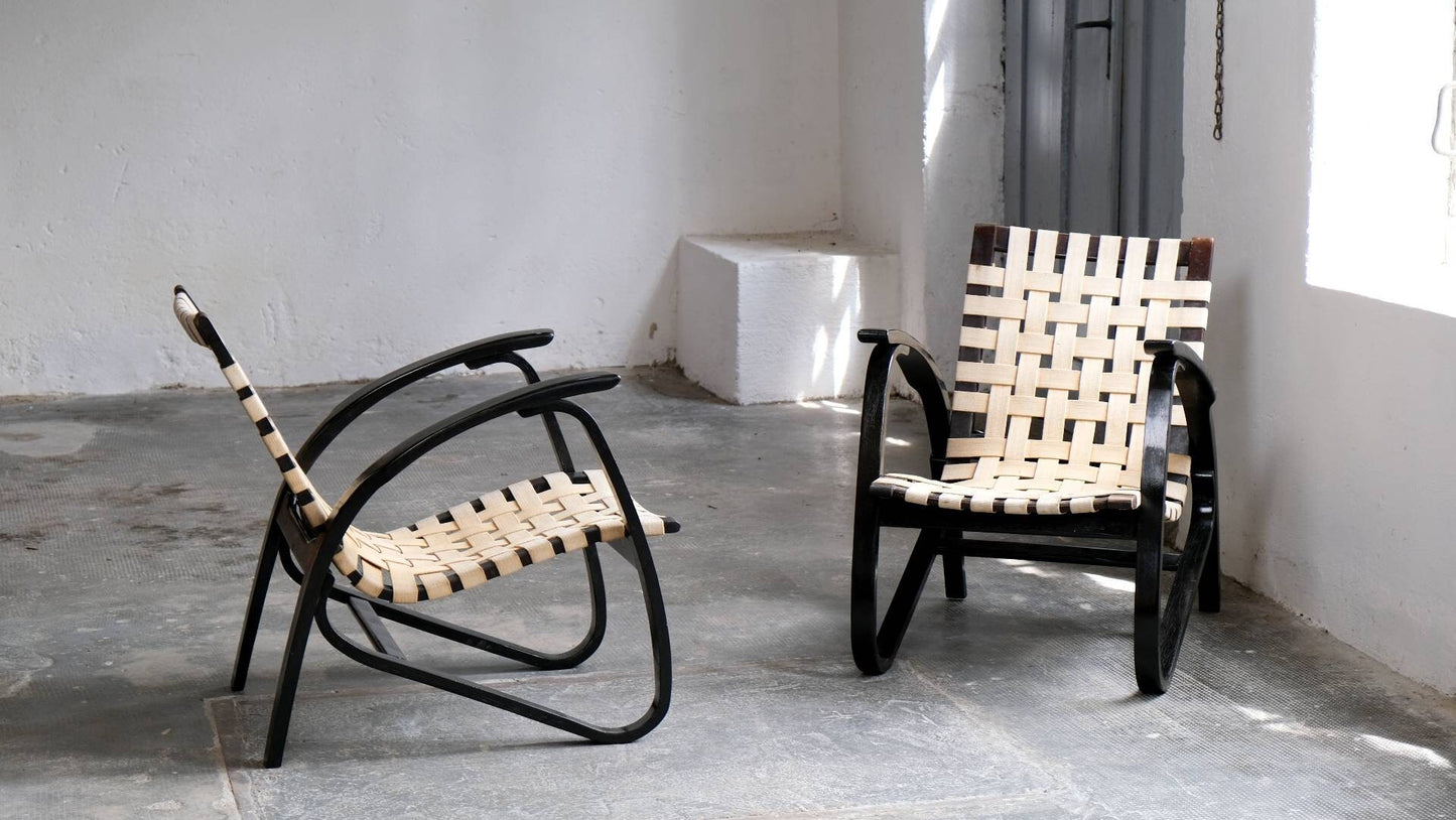Vintage Bugholz Sessel von Jan Vanek für unbekannt, Art déco