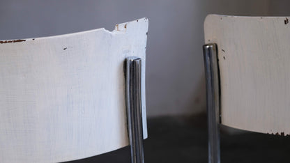 Vintage Bauhaus Freischwinger von Mart Stam für Thonet, weiß