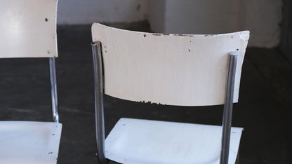 Vintage Bauhaus Freischwinger von Mart Stam für Thonet, weiß