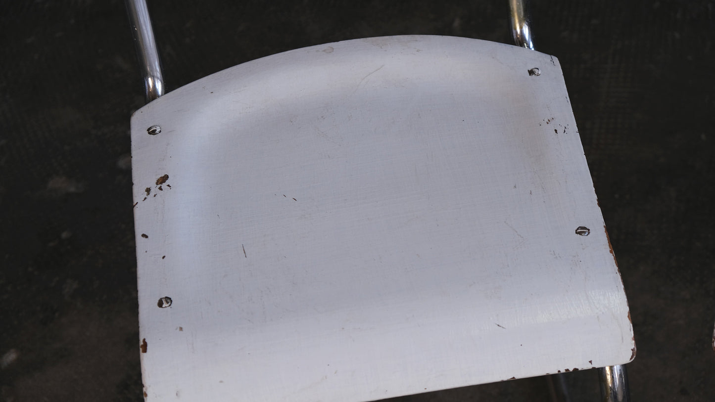 Vintage Bauhaus Freischwinger von Mart Stam für Thonet, weiß