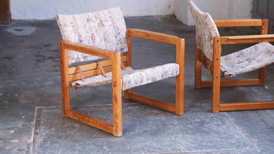 Safari Chair by Karin Mobring for Ikea Danish Design Wood Beige Set of 2