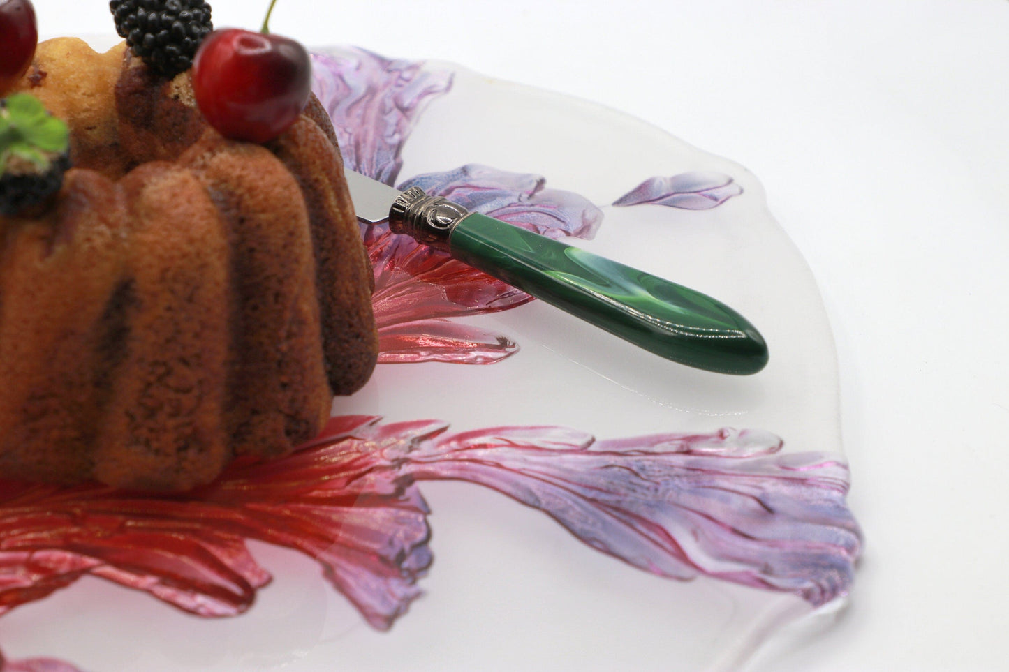 Bol de service vintage Walther Glas feuille d'acanthe années 80 violet violet rose rouge lilas